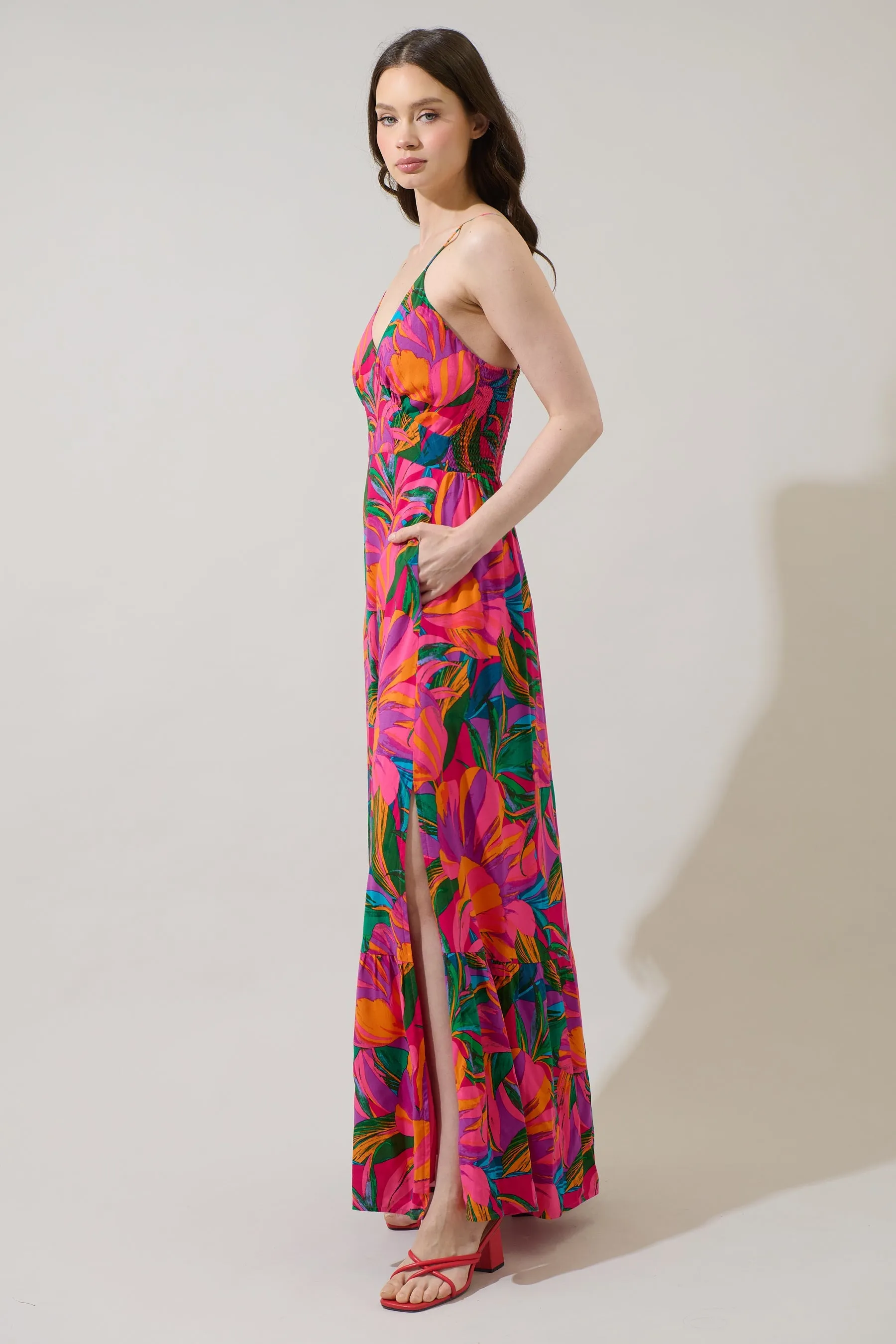 Beal Tropical Chaya Smocked Maxi Dress sold by Sugarlips product image thumbnail 4