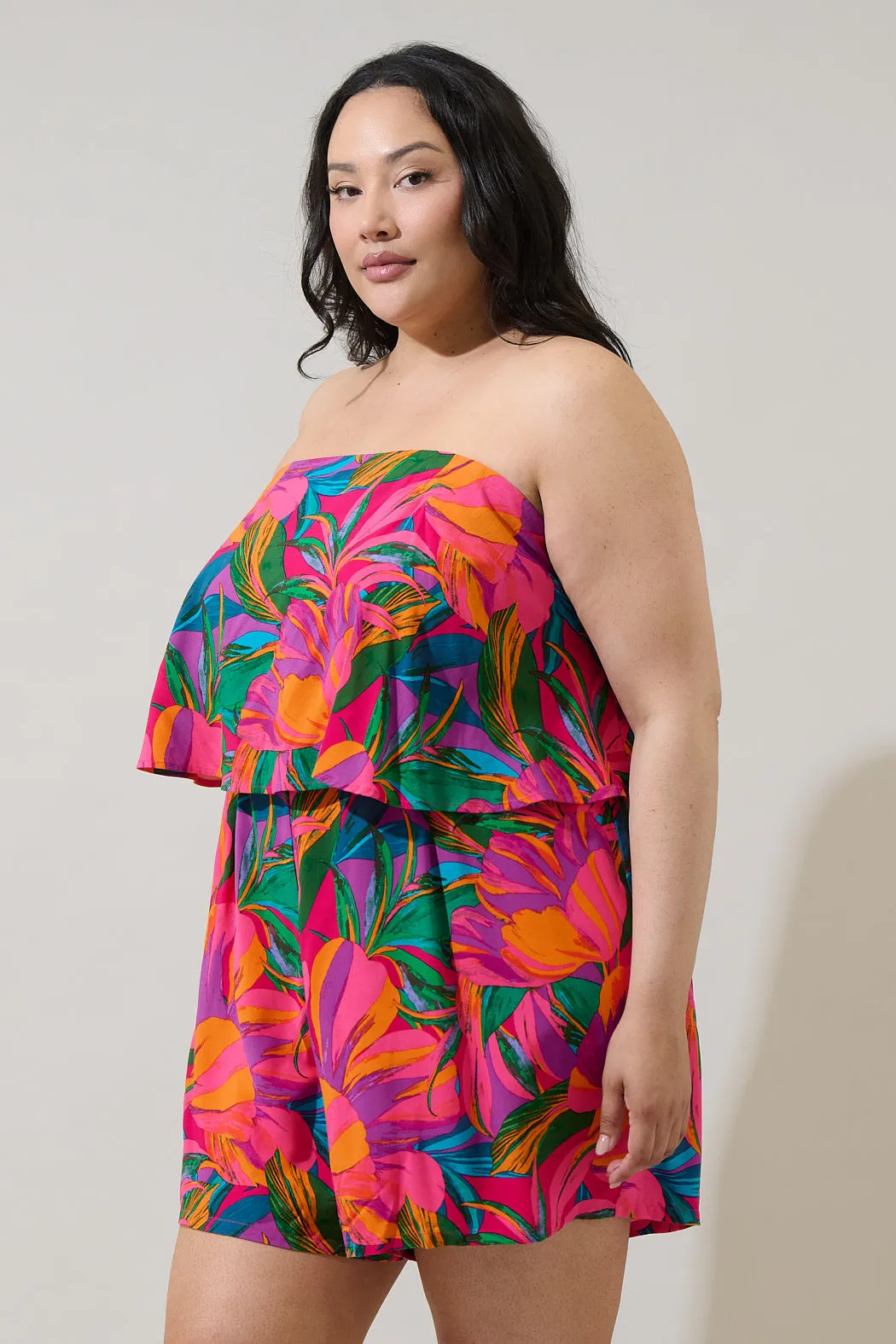 Beal Tropical Strapless Romper Curve sold by Sugarlips product image thumbnail 3