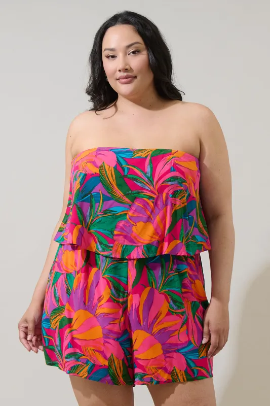 Beal Tropical Strapless Romper Curve sold by Sugarlips