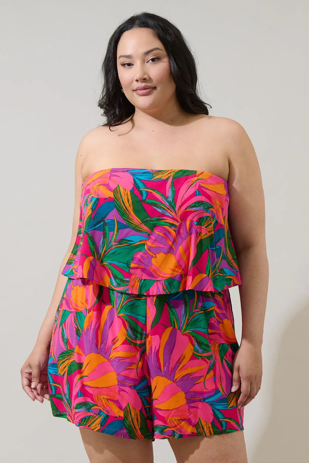 Beal Tropical Strapless Romper Curve sold by Sugarlips