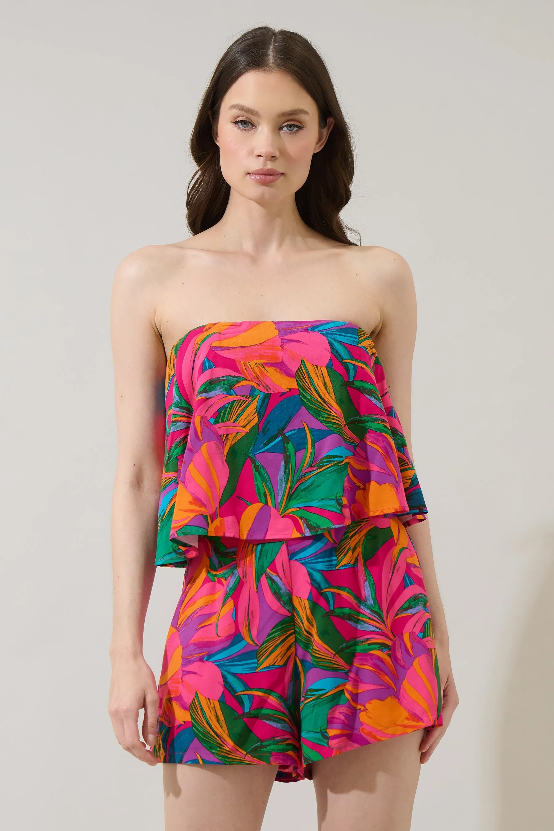 Beal Tropical Strapless Romper sold by Sugarlips product image thumbnail 2