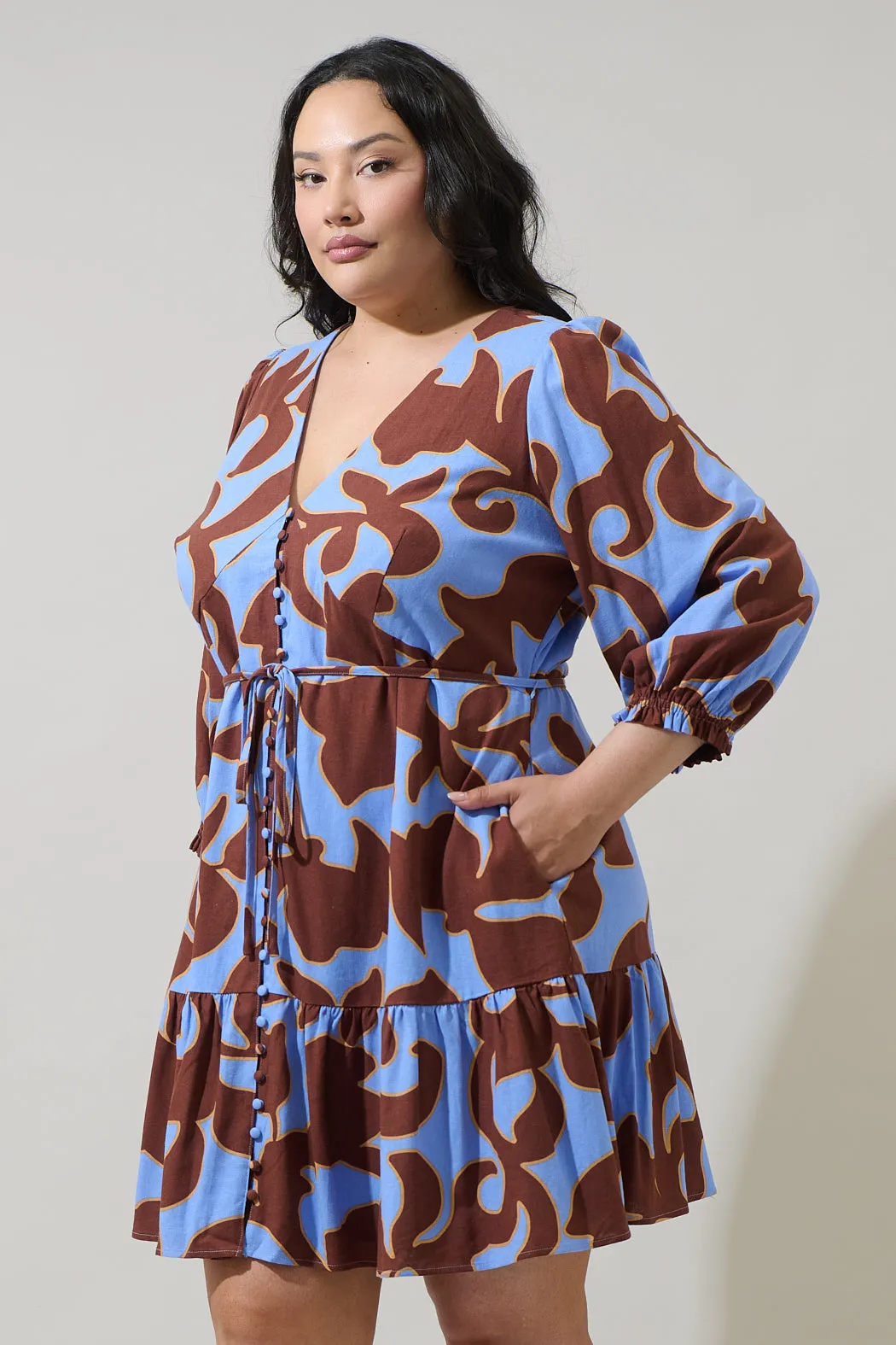 Briley Abstract Roana Mini Dress Curve sold by Sugarlips product image thumbnail 3