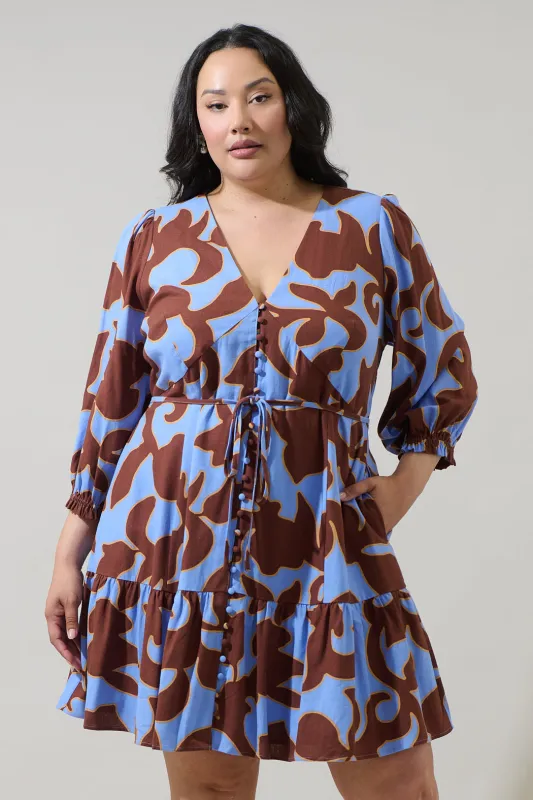 Briley Abstract Roana Mini Dress Curve sold by Sugarlips