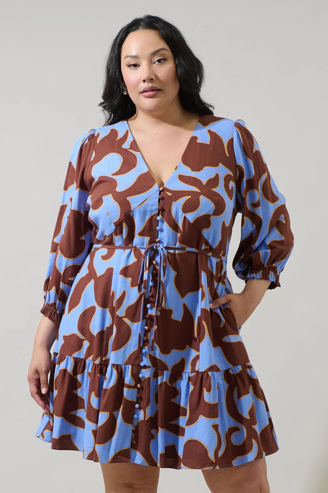 Briley Abstract Roana Mini Dress Curve sold by Sugarlips