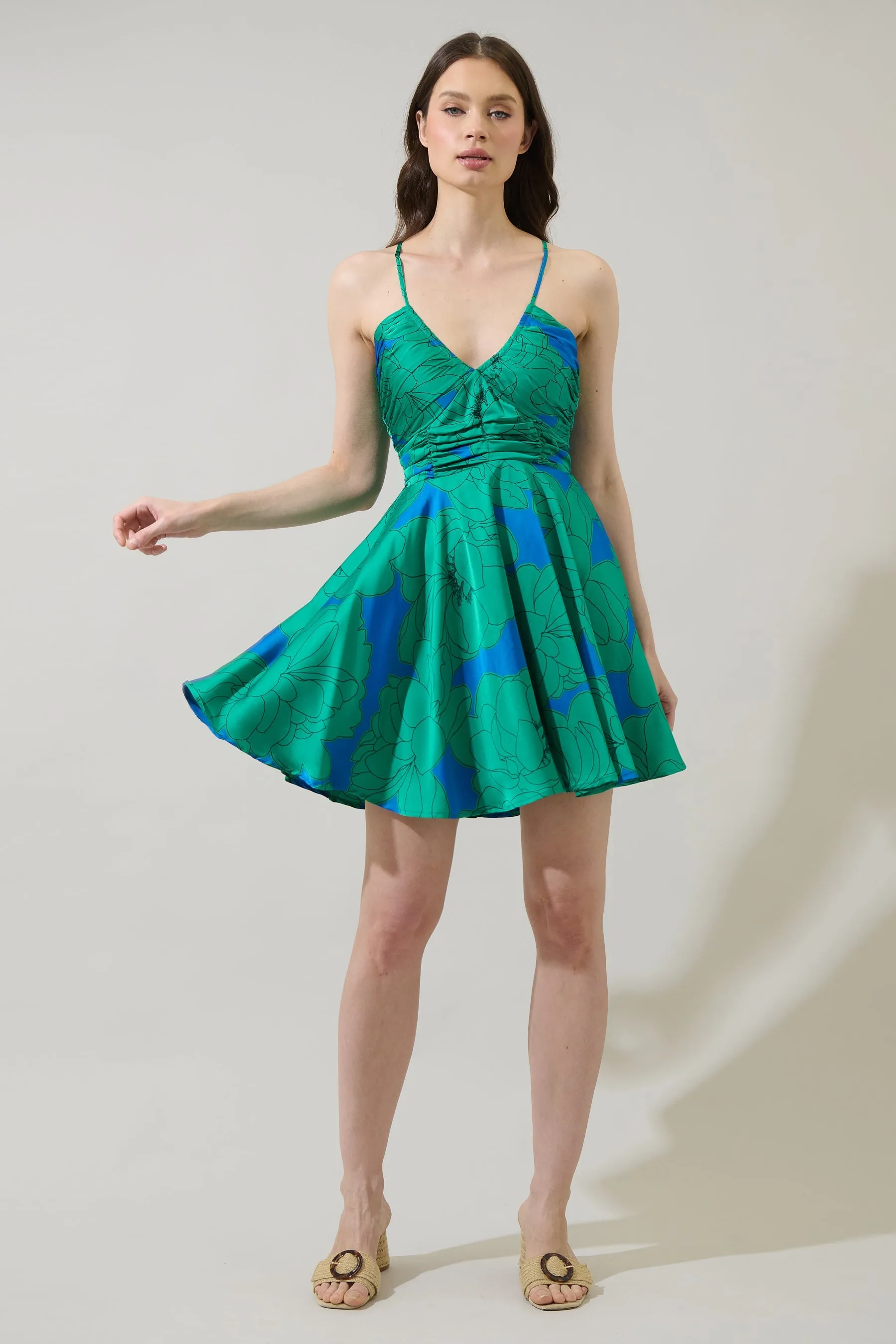 Morgany Floral Cerese Flare Mini Dress sold by Sugarlips product image thumbnail 4