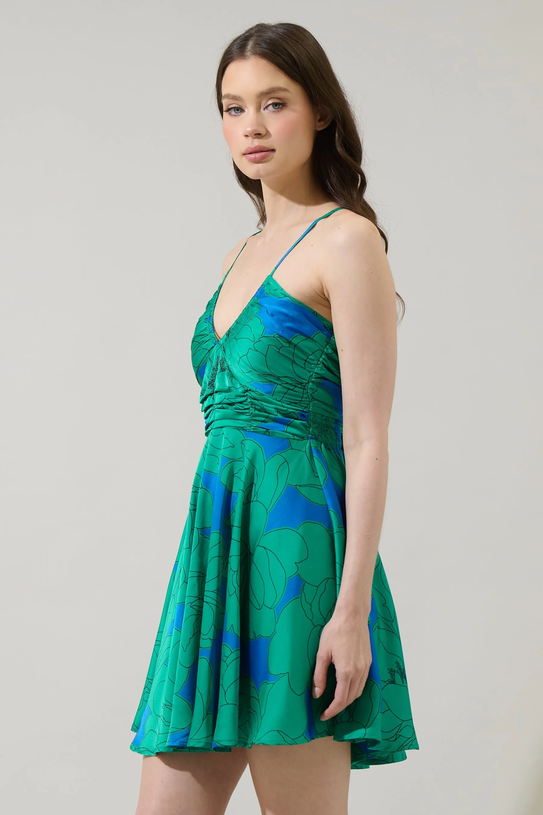 Morgany Floral Cerese Flare Mini Dress sold by Sugarlips product image thumbnail 3