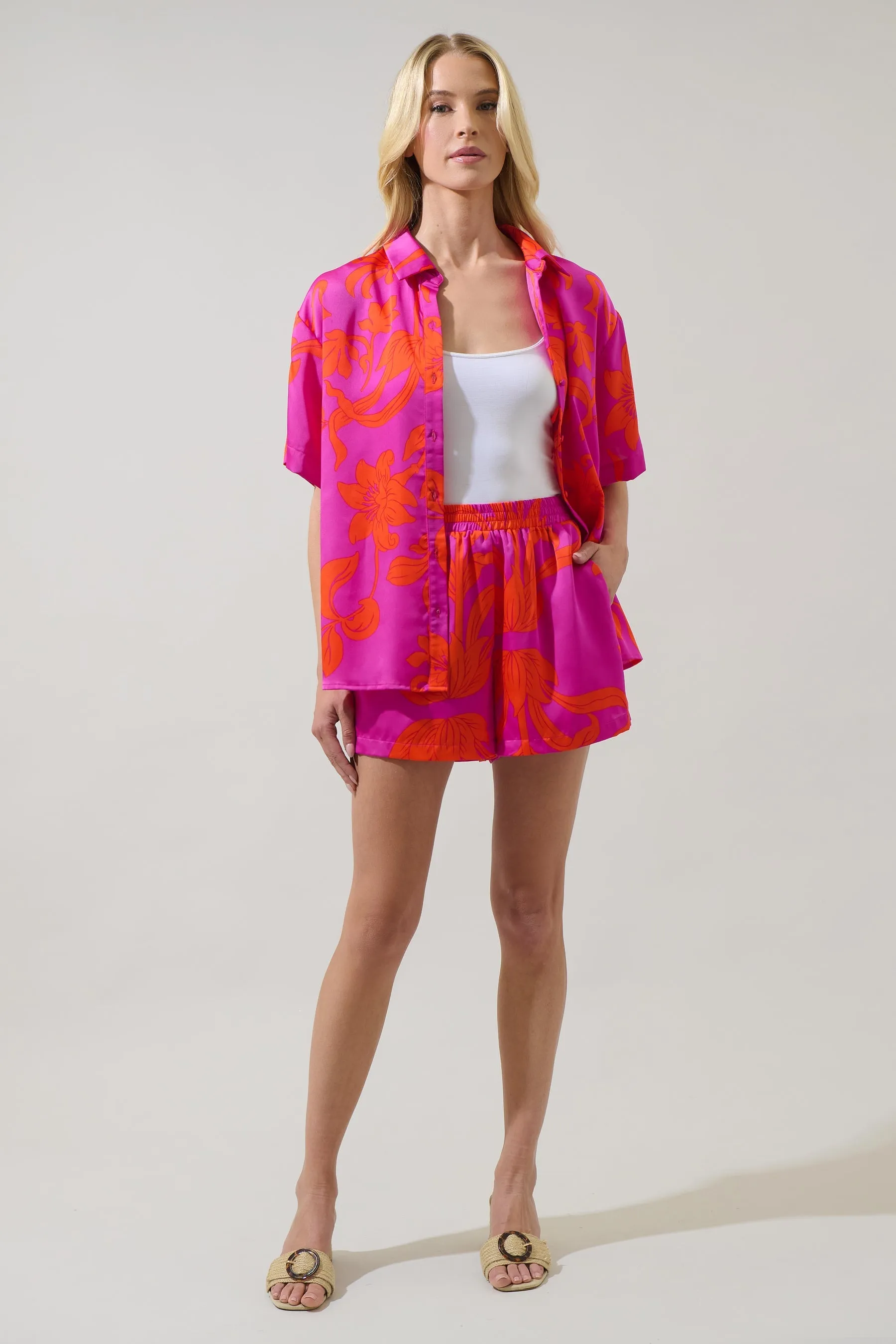 Vallie Floral Tayler Smocked Shorts sold by Sugarlips product image thumbnail 4