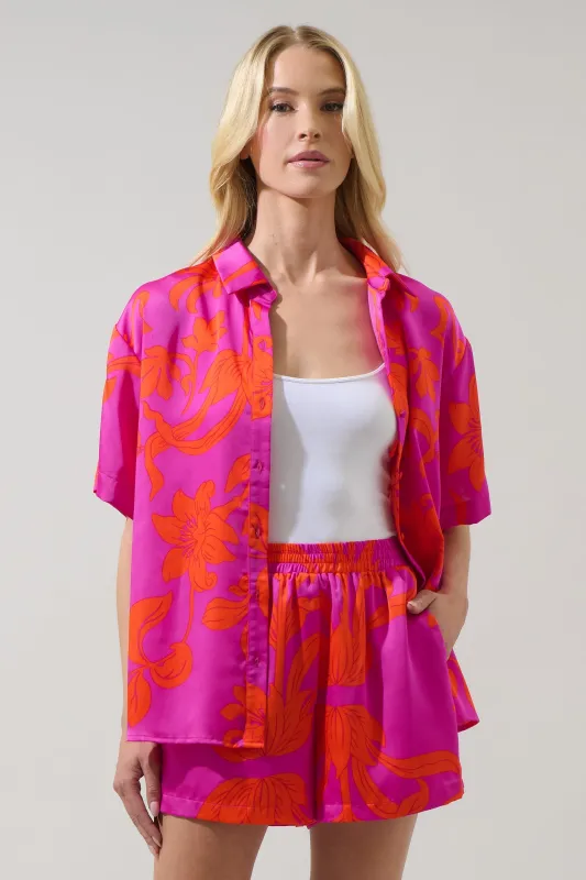 Vallie Floral Averie Button Down Shirt sold by Sugarlips