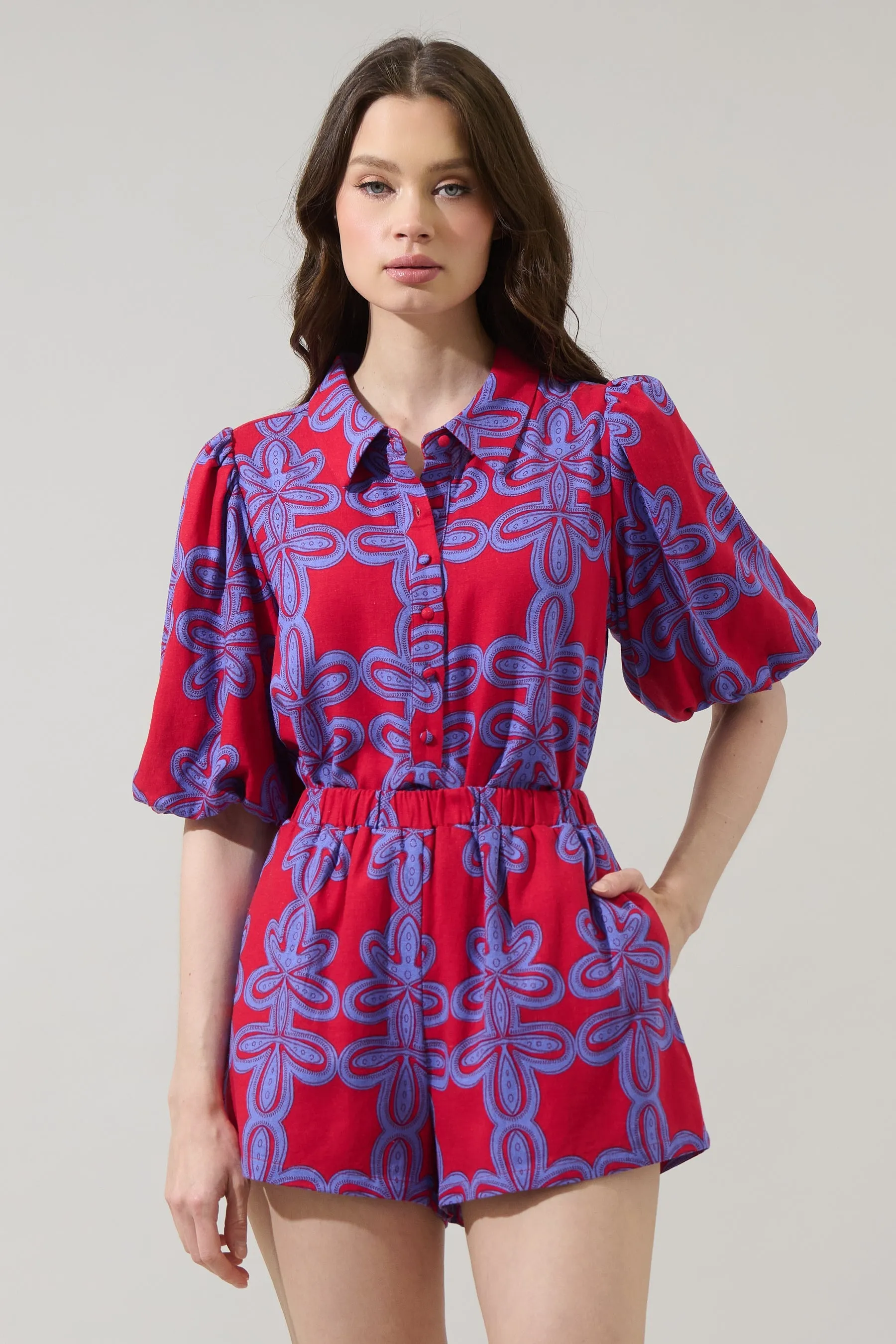 Rory Abstract Jacine Collared Shirt sold by Sugarlips product image thumbnail 2