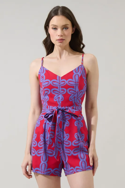 Rory Abstract Kirsten Tie Romper sold by Sugarlips