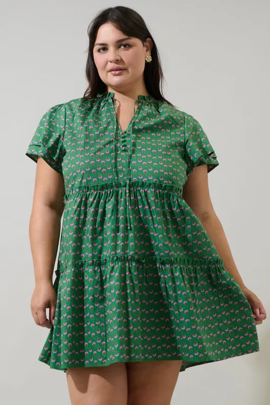 Isha Floral Empire Tiered Mini Dress Curve sold by Sugarlips