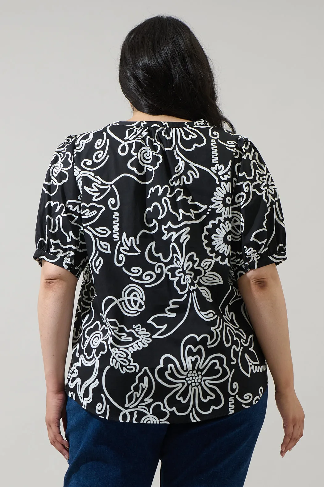 Haylie Floral Neli Split Neck Top Curve sold by Sugarlips product image thumbnail 2