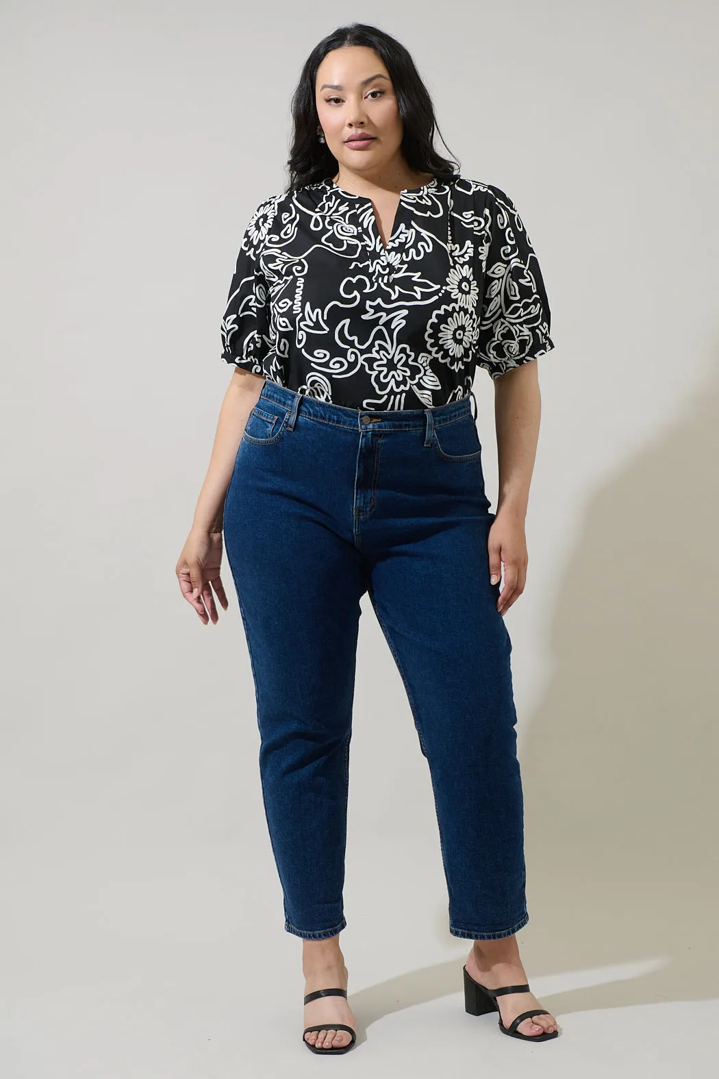 Haylie Floral Neli Split Neck Top Curve sold by Sugarlips product image thumbnail 4