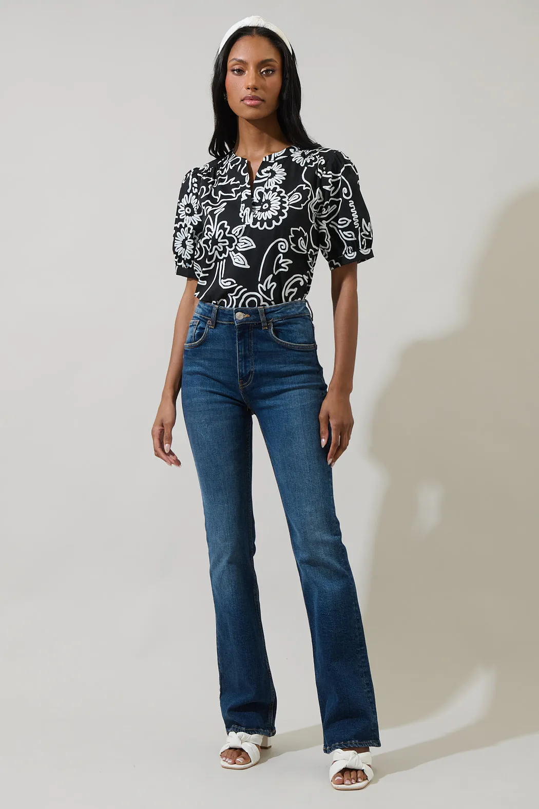 Haylie Floral Neli Split Neck Top sold by Sugarlips product image thumbnail 4