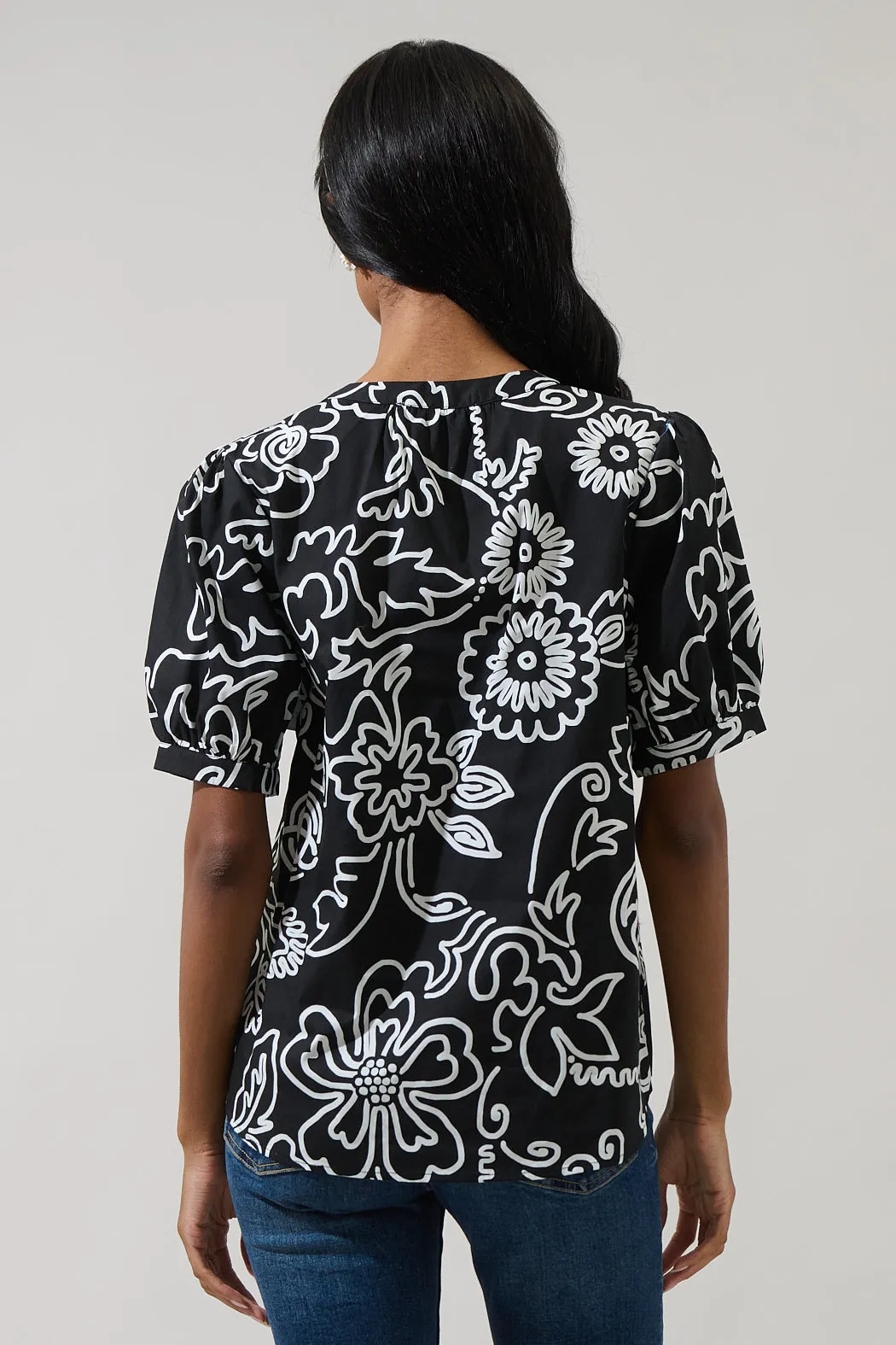 Haylie Floral Neli Split Neck Top sold by Sugarlips product image thumbnail 2