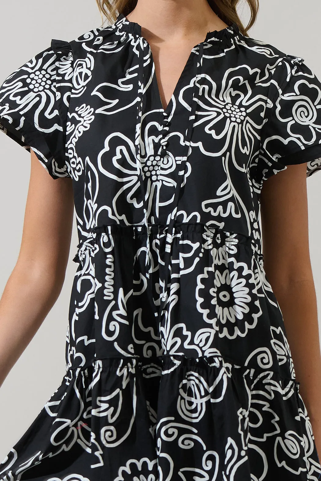 Haylie Floral Empire Tiered Mini Dress sold by Sugarlips product image thumbnail 5