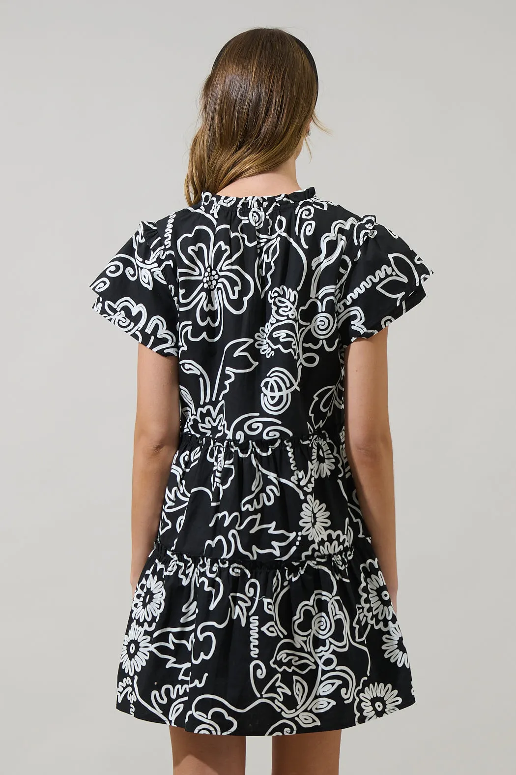Haylie Floral Empire Tiered Mini Dress sold by Sugarlips product image thumbnail 2