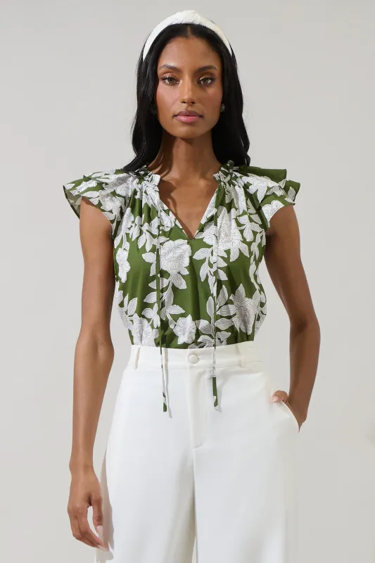 Haizley Floral Siya Ruffle Top sold by Sugarlips