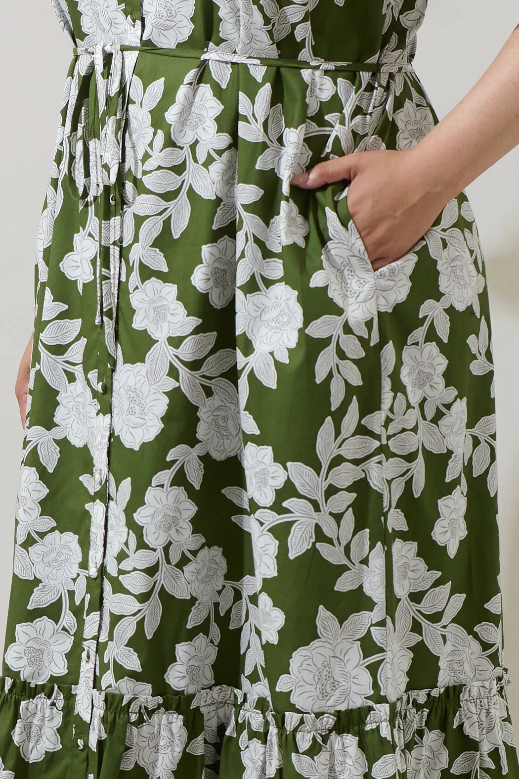 Haizley Floral Alna Button Up Midi Dress Curve sold by Sugarlips product image thumbnail 4