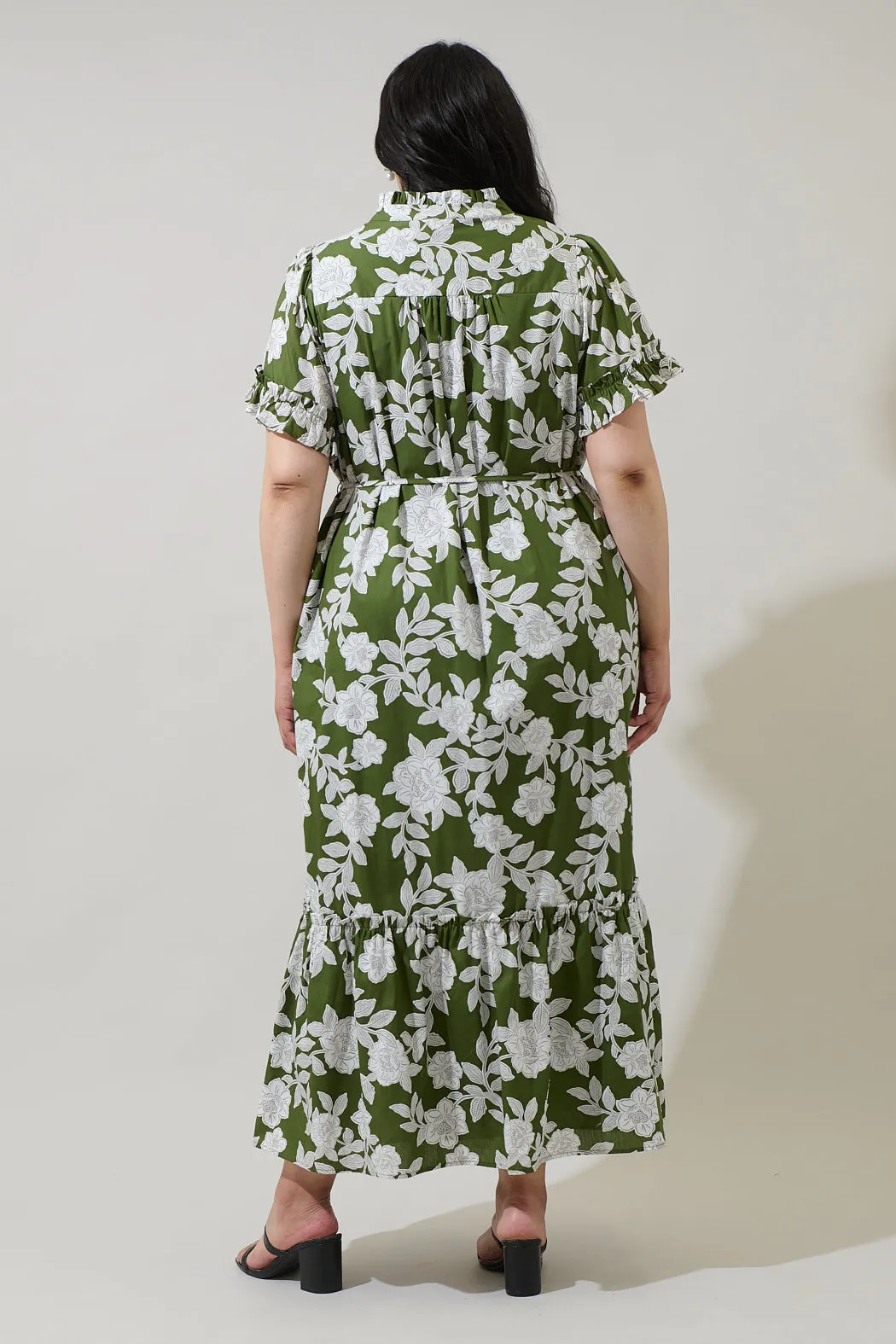 Haizley Floral Alna Button Up Midi Dress Curve sold by Sugarlips product image thumbnail 2
