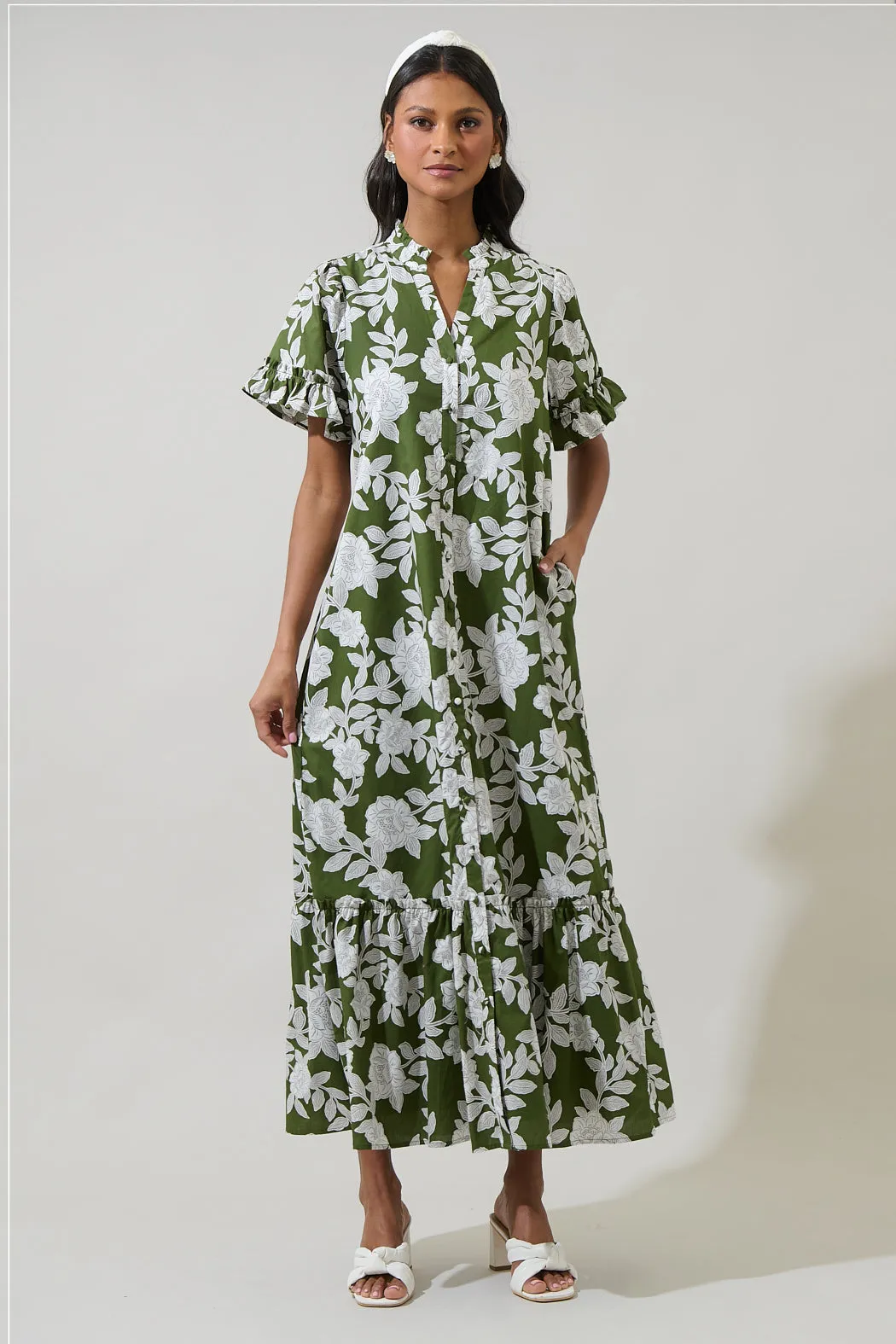 Haizley Floral Alna Button Up Midi Dress sold by Sugarlips product image thumbnail 5