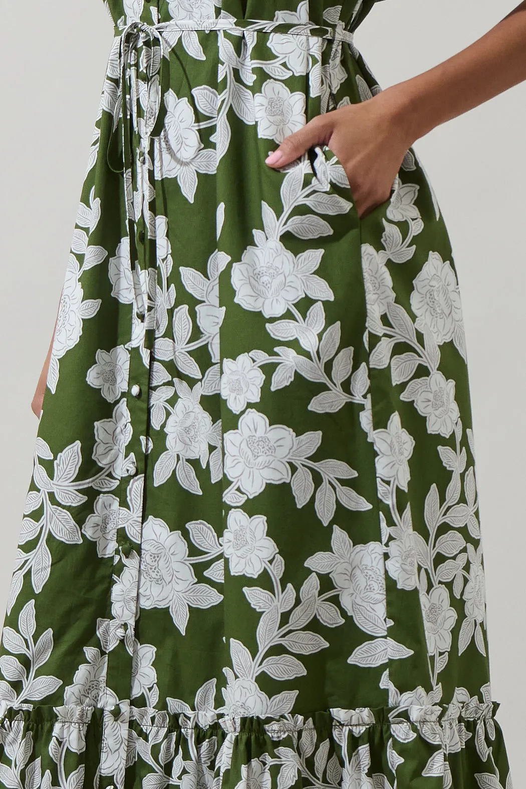 Haizley Floral Alna Button Up Midi Dress sold by Sugarlips product image thumbnail 4
