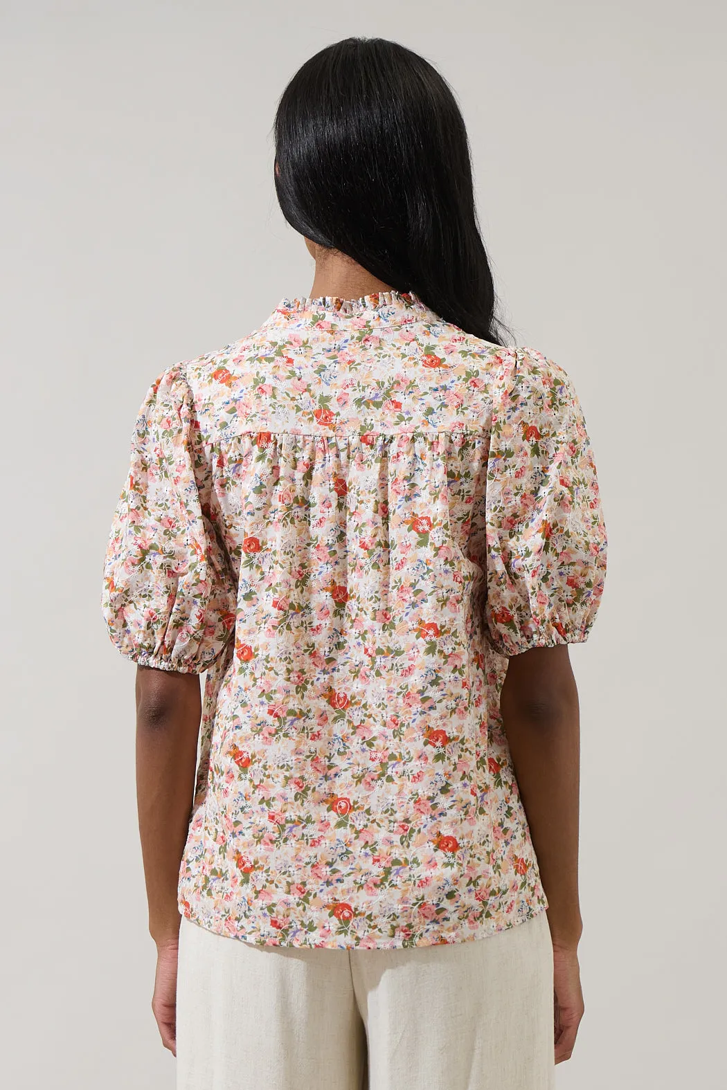 Rayden Floral Daly Split Neck Top sold by Sugarlips product image thumbnail 2