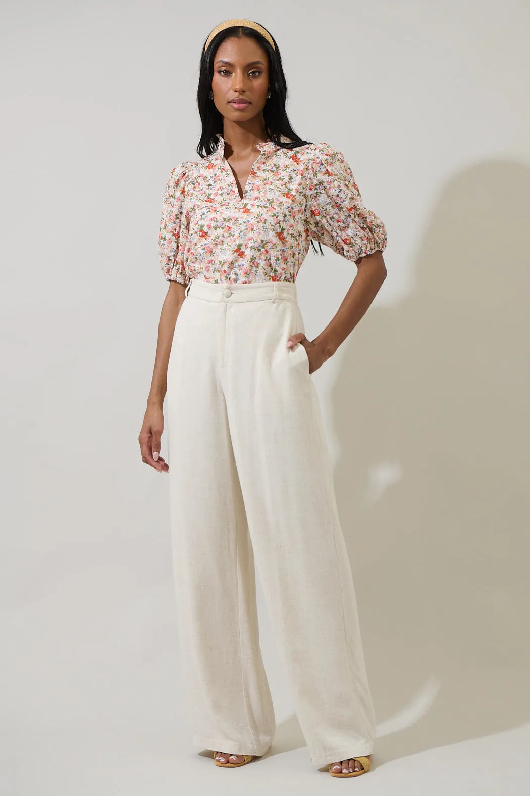 Rayden Floral Daly Split Neck Top sold by Sugarlips product image thumbnail 4