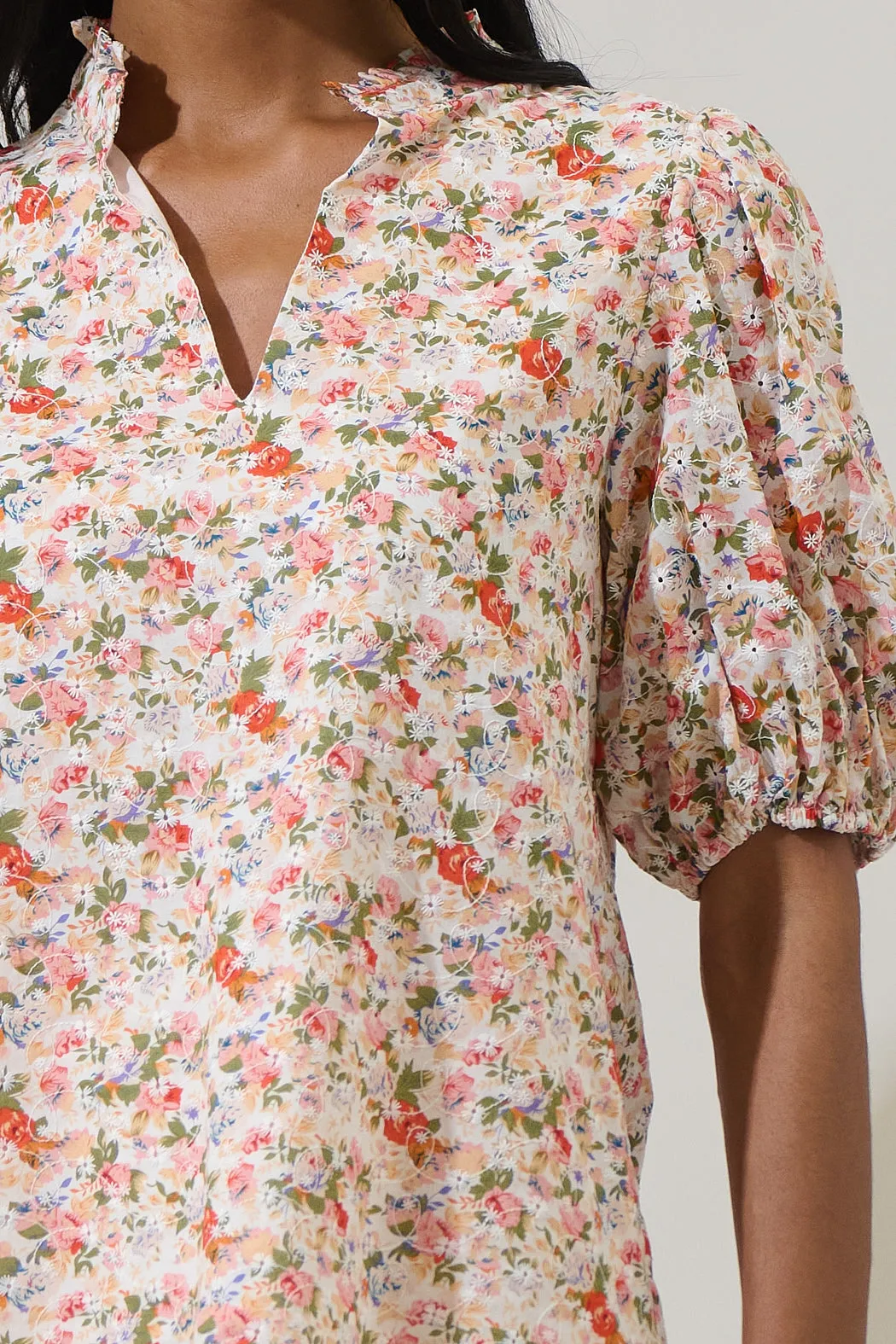 Rayden Floral Daly Split Neck Top sold by Sugarlips product image thumbnail 5