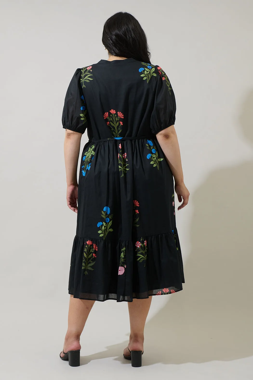Hester Floral Beth Button Down Midi Dress Curve sold by Sugarlips product image thumbnail 2
