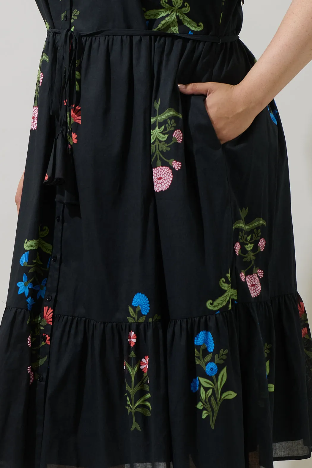 Hester Floral Beth Button Down Midi Dress Curve sold by Sugarlips product image thumbnail 4