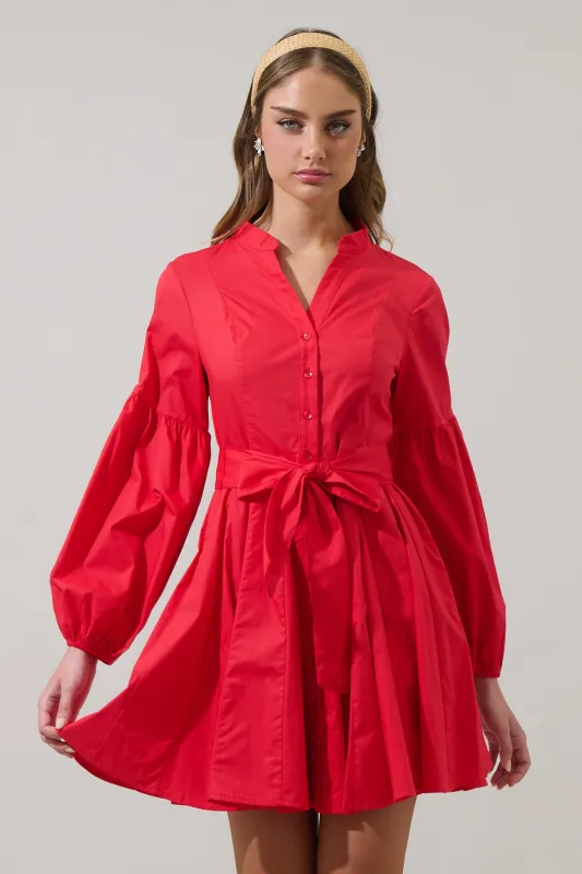 Laria Poplin Button Down Mini Dress sold by Sugarlips