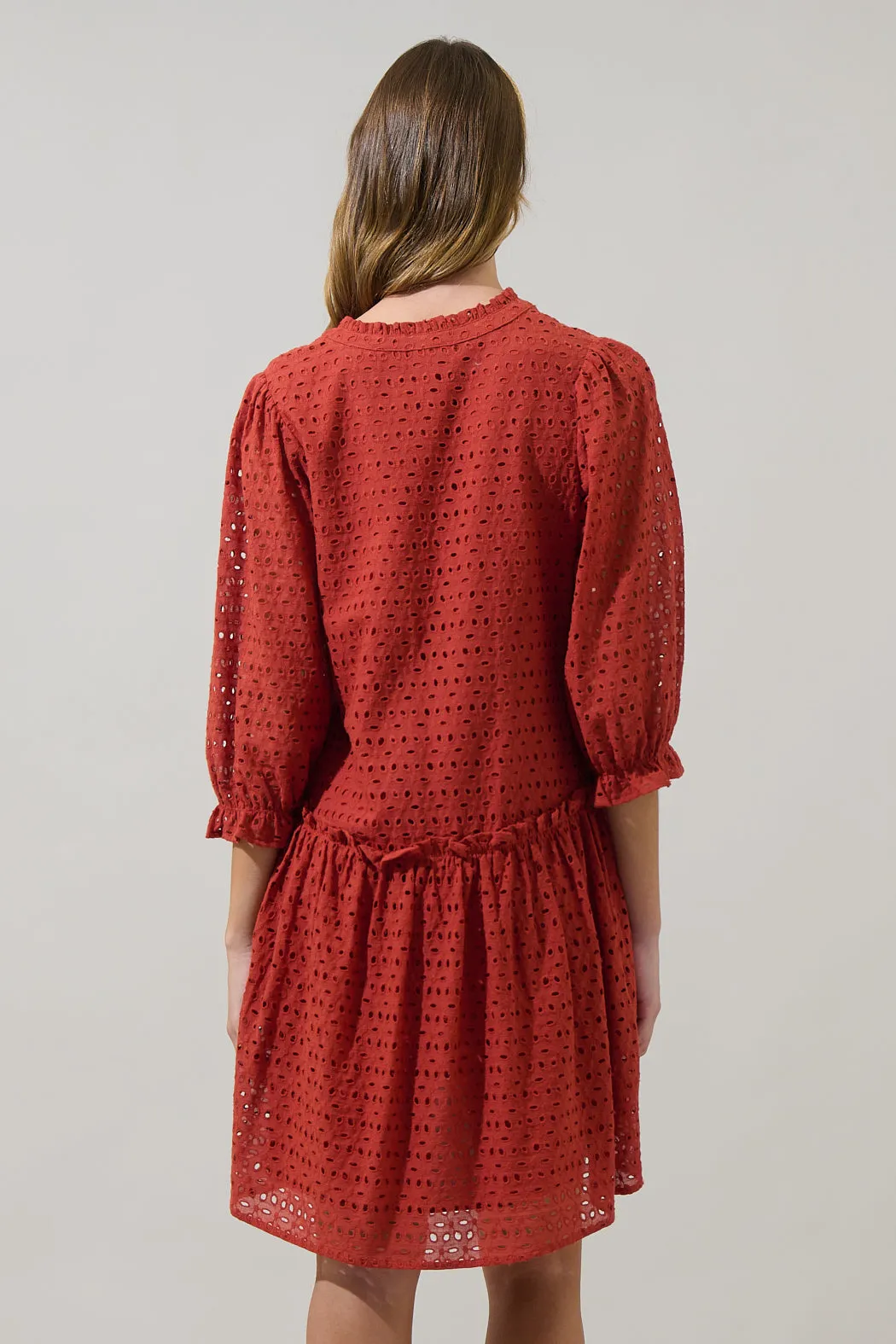 Brooky Eyelet Beryl Trapeze Mini Dress sold by Sugarlips product image thumbnail 2