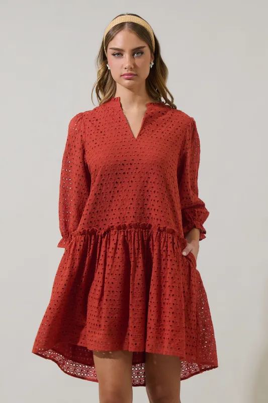 Brooky Eyelet Beryl Trapeze Mini Dress sold by Sugarlips