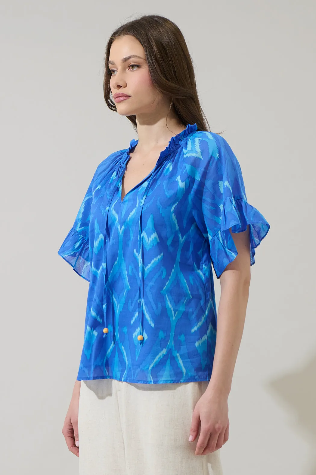 Carys Abstract Erie Split Neck Top sold by Sugarlips product image thumbnail 3