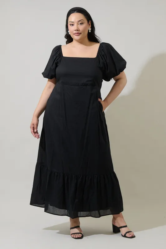 Coraly Xena Puff Sleeve Maxi Dress Curve sold by Sugarlips