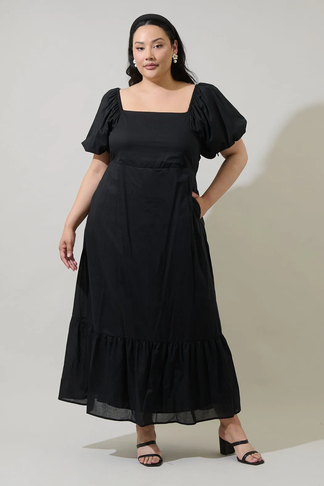 Coraly Xena Puff Sleeve Maxi Dress Curve sold by Sugarlips