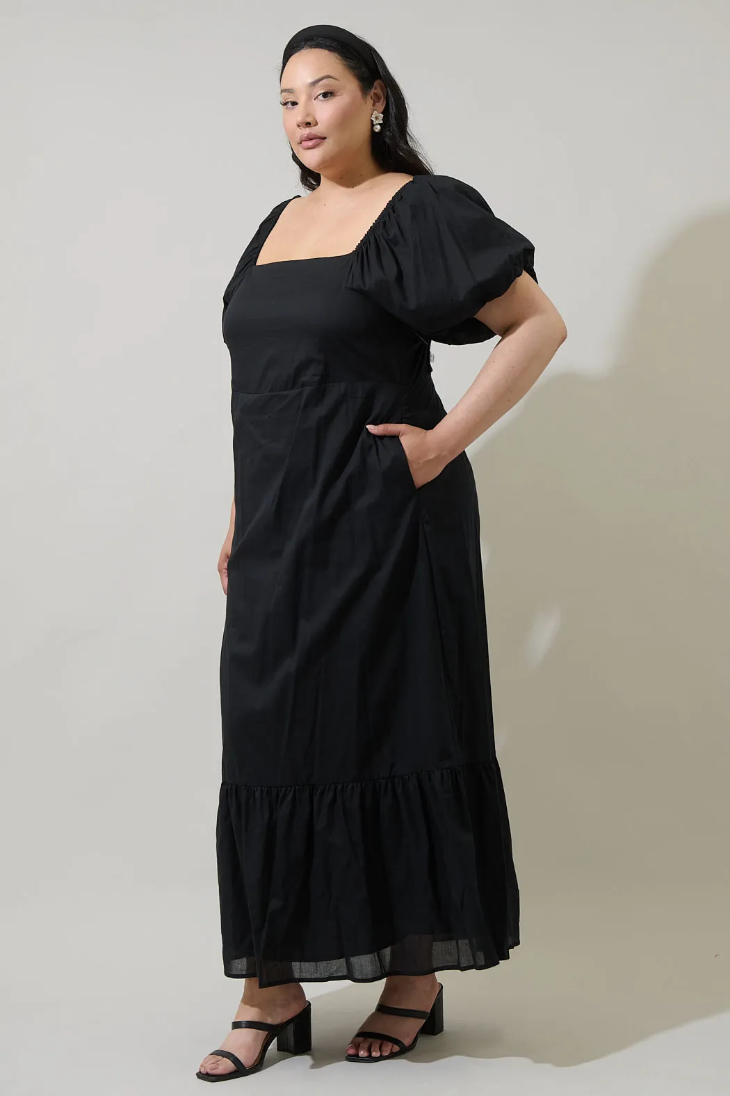 Coraly Xena Puff Sleeve Maxi Dress Curve sold by Sugarlips product image thumbnail 3