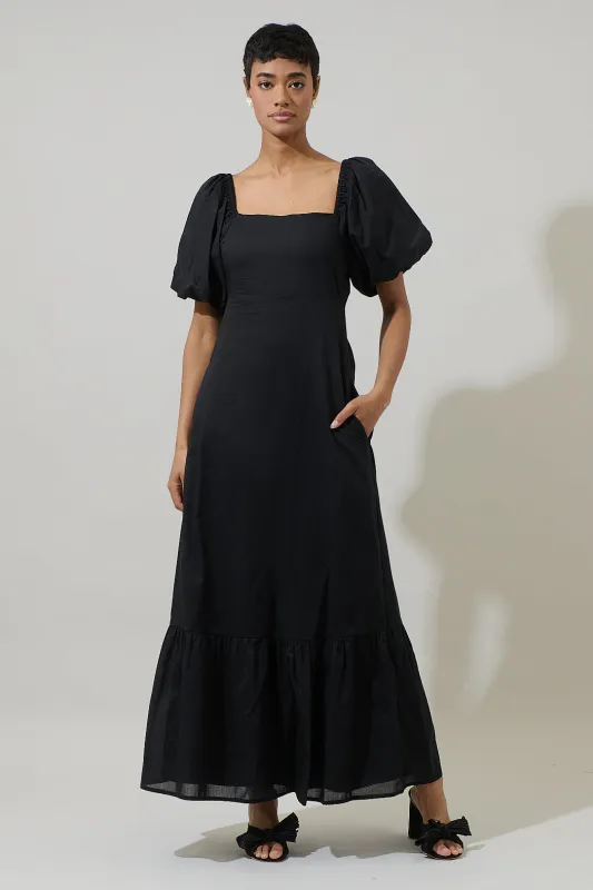 Coraly Xena Puff Sleeve Maxi Dress sold by Sugarlips