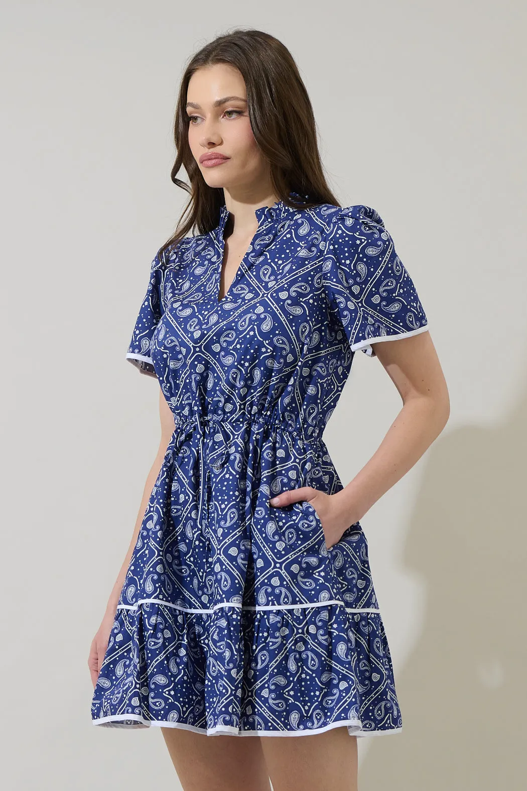Zenira Paisley Jazlene Shift Mini Dress sold by Sugarlips product image thumbnail 3
