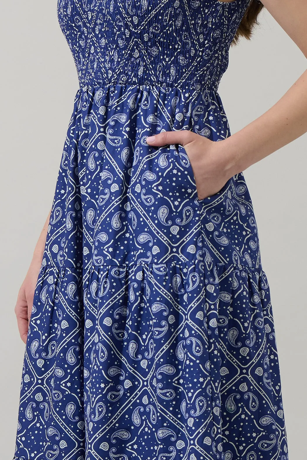 Zenira Paisley Sunfire Tiered Midi Dress sold by Sugarlips product image thumbnail 4