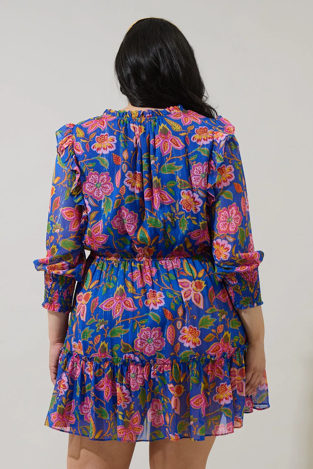 Wendey Floral Idra Ruffle Chiffon Dress Curve sold by Sugarlips product image thumbnail 2