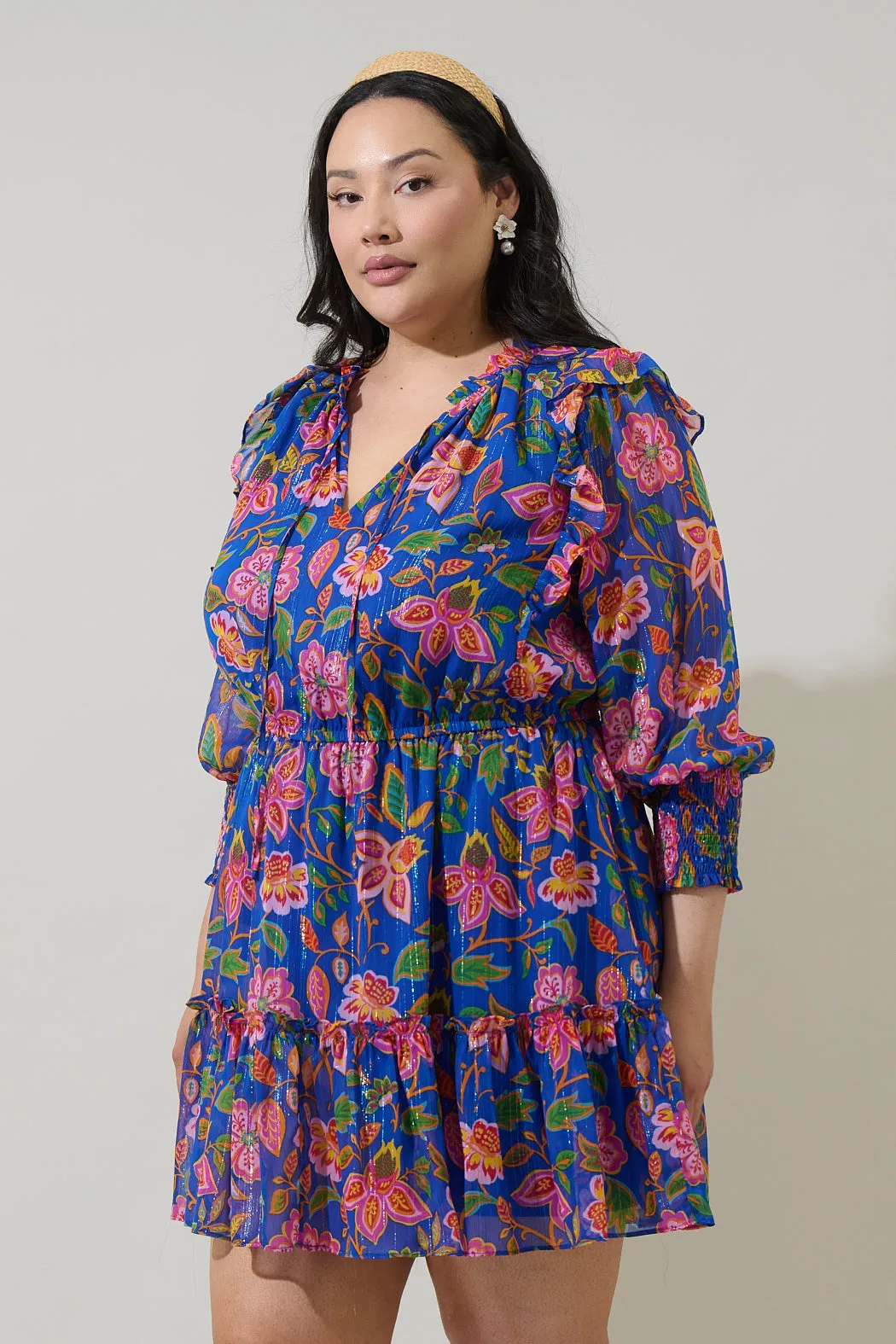 Wendey Floral Idra Ruffle Chiffon Dress Curve sold by Sugarlips product image thumbnail 3
