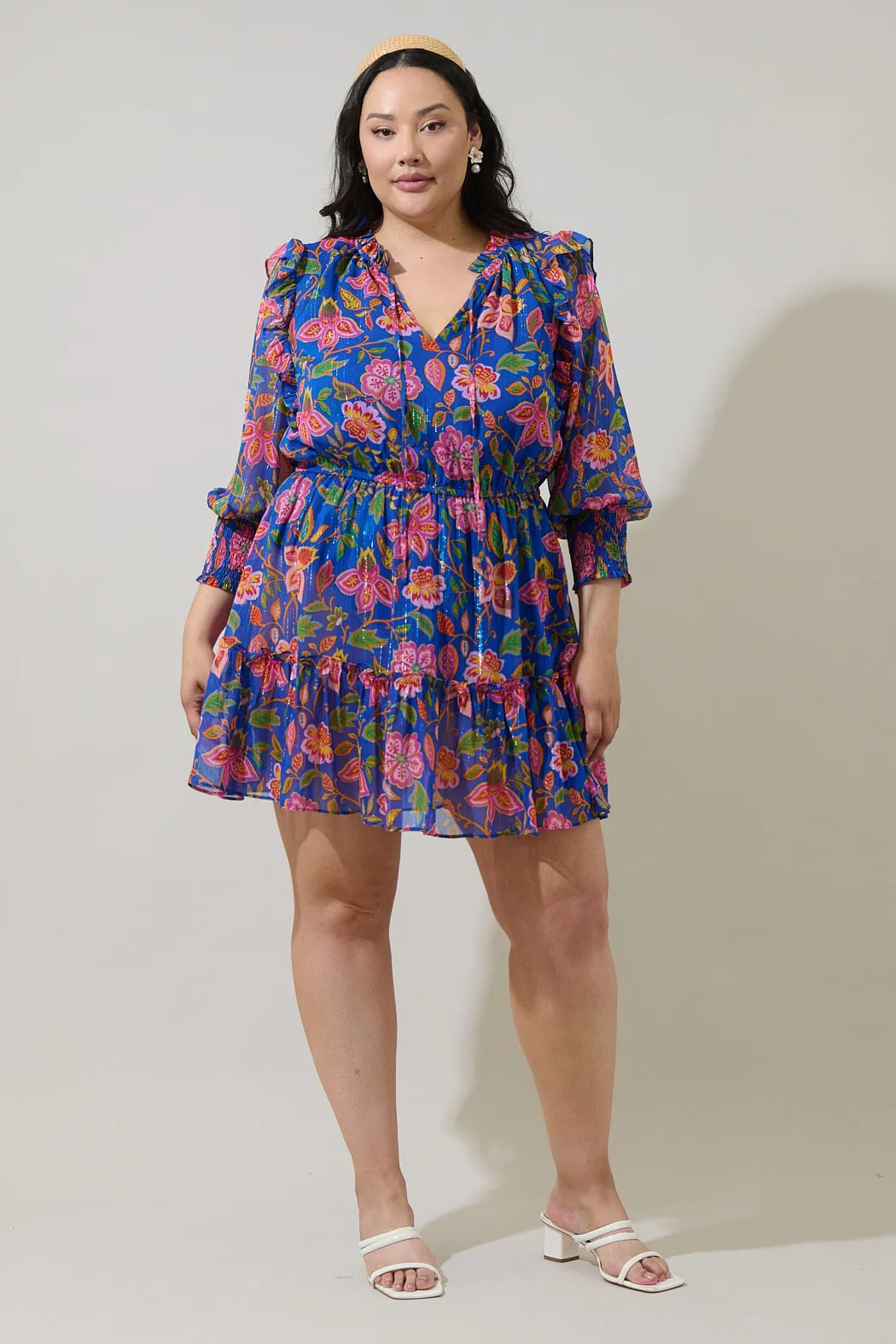 Wendey Floral Idra Ruffle Chiffon Dress Curve sold by Sugarlips product image thumbnail 4