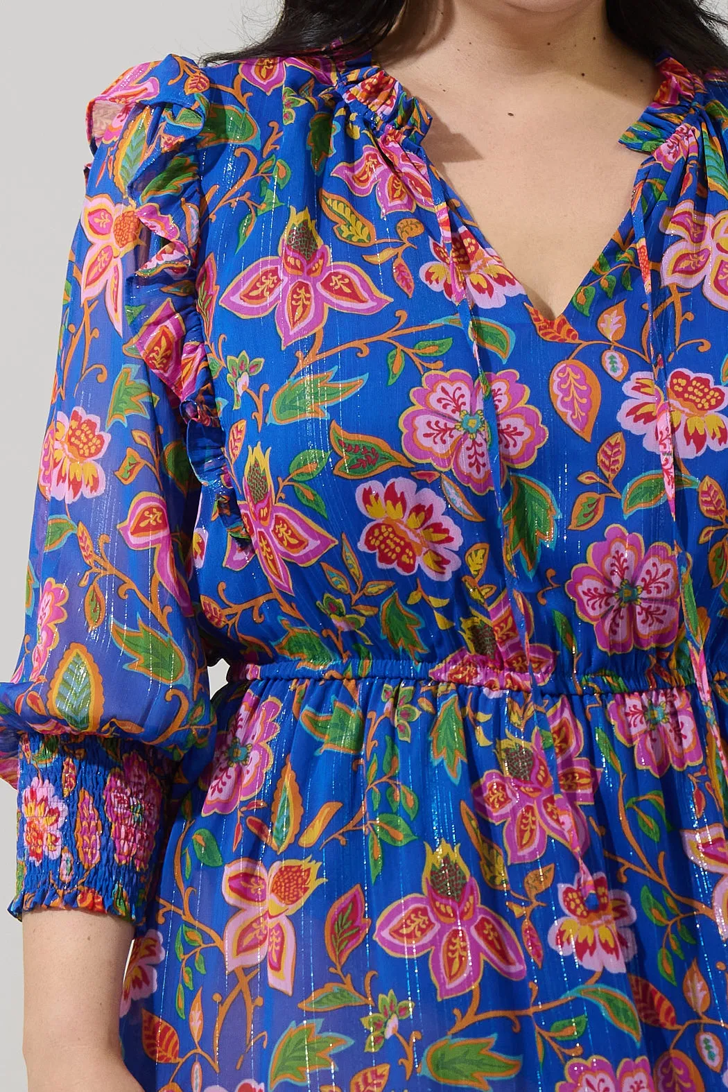 Wendey Floral Idra Ruffle Chiffon Dress Curve sold by Sugarlips product image thumbnail 5