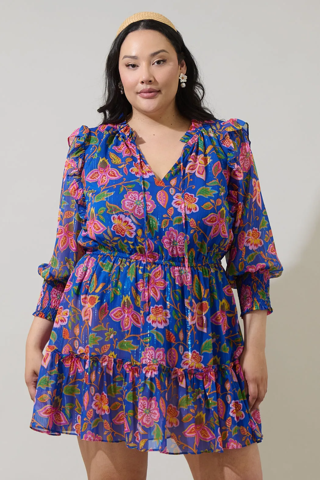 Wendey Floral Idra Ruffle Chiffon Dress Curve sold by Sugarlips