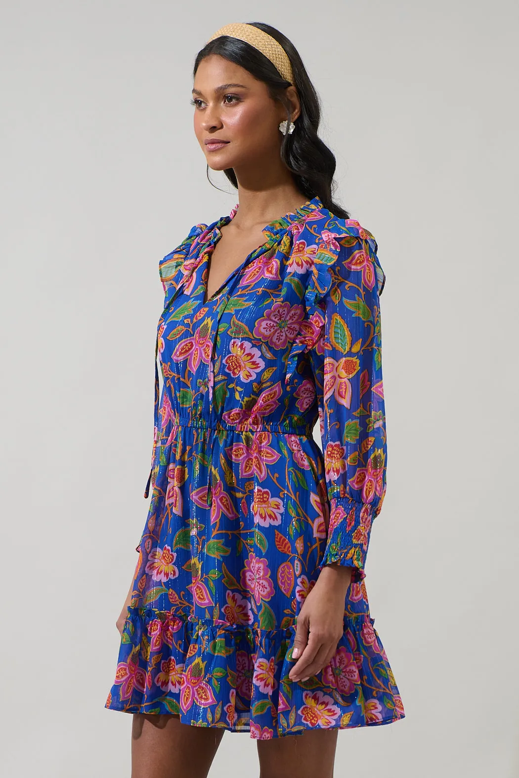 Wendey Floral Idra Ruffle Chiffon Dress sold by Sugarlips product image thumbnail 3