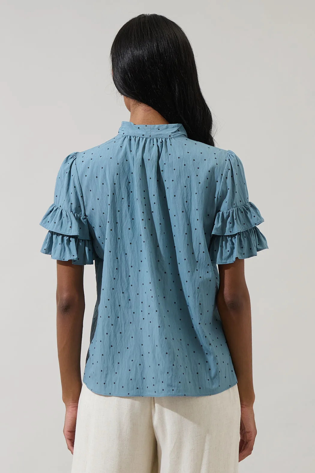 Runel Dot Tie Neck Bianca Blouse sold by Sugarlips product image thumbnail 2