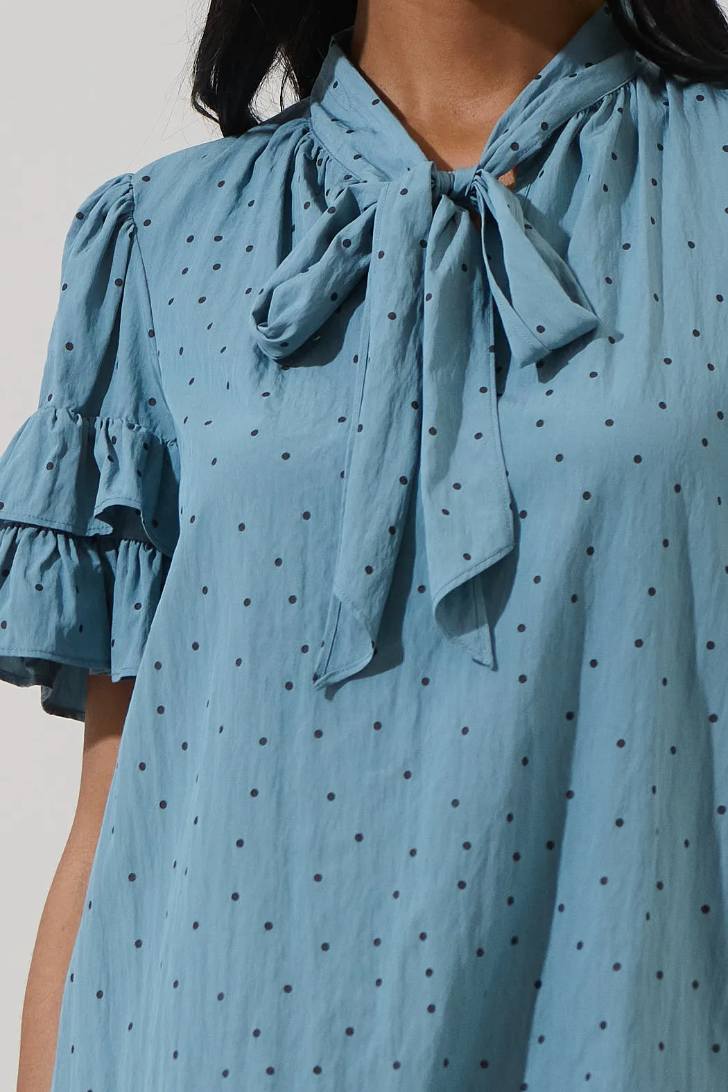 Runel Dot Tie Neck Bianca Blouse sold by Sugarlips product image thumbnail 5