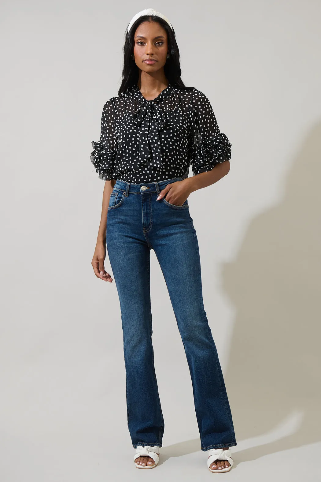 Jinni Dot Lida Tie Neck Top sold by Sugarlips product image thumbnail 4